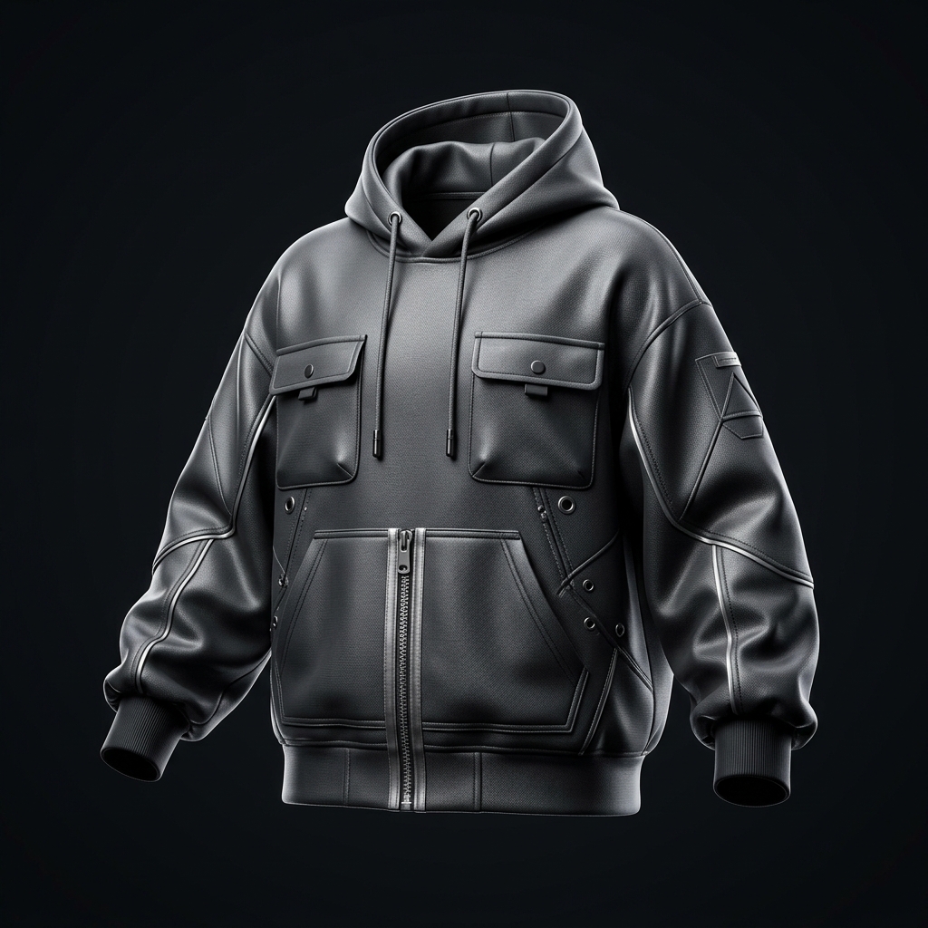 Cyber Streetwear Hoodie Starter Template